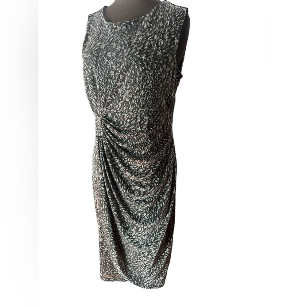 Vtg 90s Mobwife Glam Silver Metallic NYE Whimsigoth Disco Cocktail Dress 12 - Picture 3 of 6
